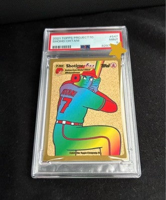 Shohei Ohtani 2021 Topps Project 70 PSA9 Pokemon style card Angels uniform