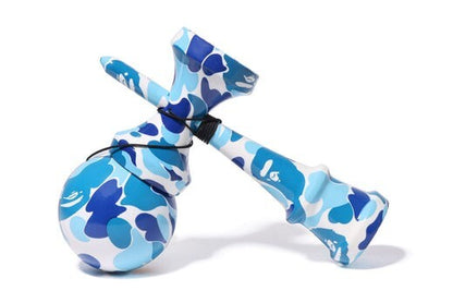 A BATHING APE Japanese Kendama ABC CAMO Pattern Blue JPN Skill Toy Cypress Wood