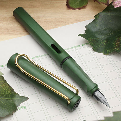 bargain price LAMY safari field green gold clip fountain pen　EF,F,M
