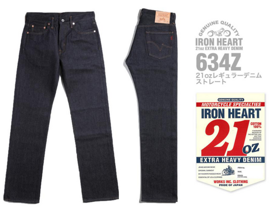 see description IRON HEART 634Z 21oz EXTRA HEAVY DENIM  Regular Denim Straight