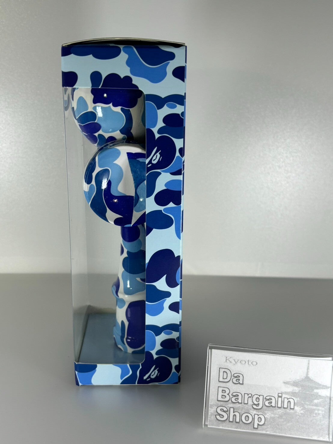 A BATHING APE Japanese Kendama ABC CAMO Pattern Blue JPN Skill Toy Cypress Wood