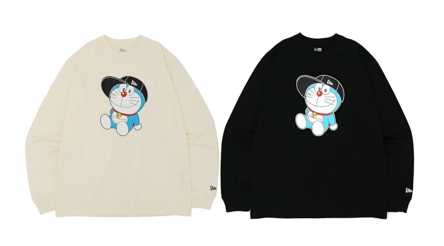 NEW ERA Doraemon Cotton Long Sleeve T-Shirt Cap Off White Regular Fit JAPAN New