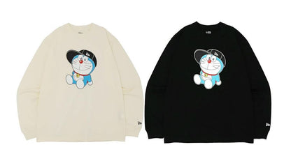 NEW ERA Doraemon Cotton Long Sleeve T-Shirt Cap Off White Regular Fit JAPAN New