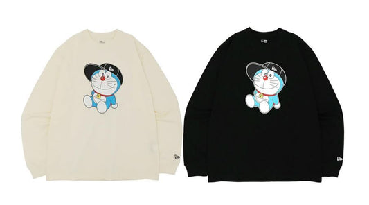 NEW ERA Doraemon Cotton Long Sleeve T-Shirt Cap Off White Regular Fit JAPAN New