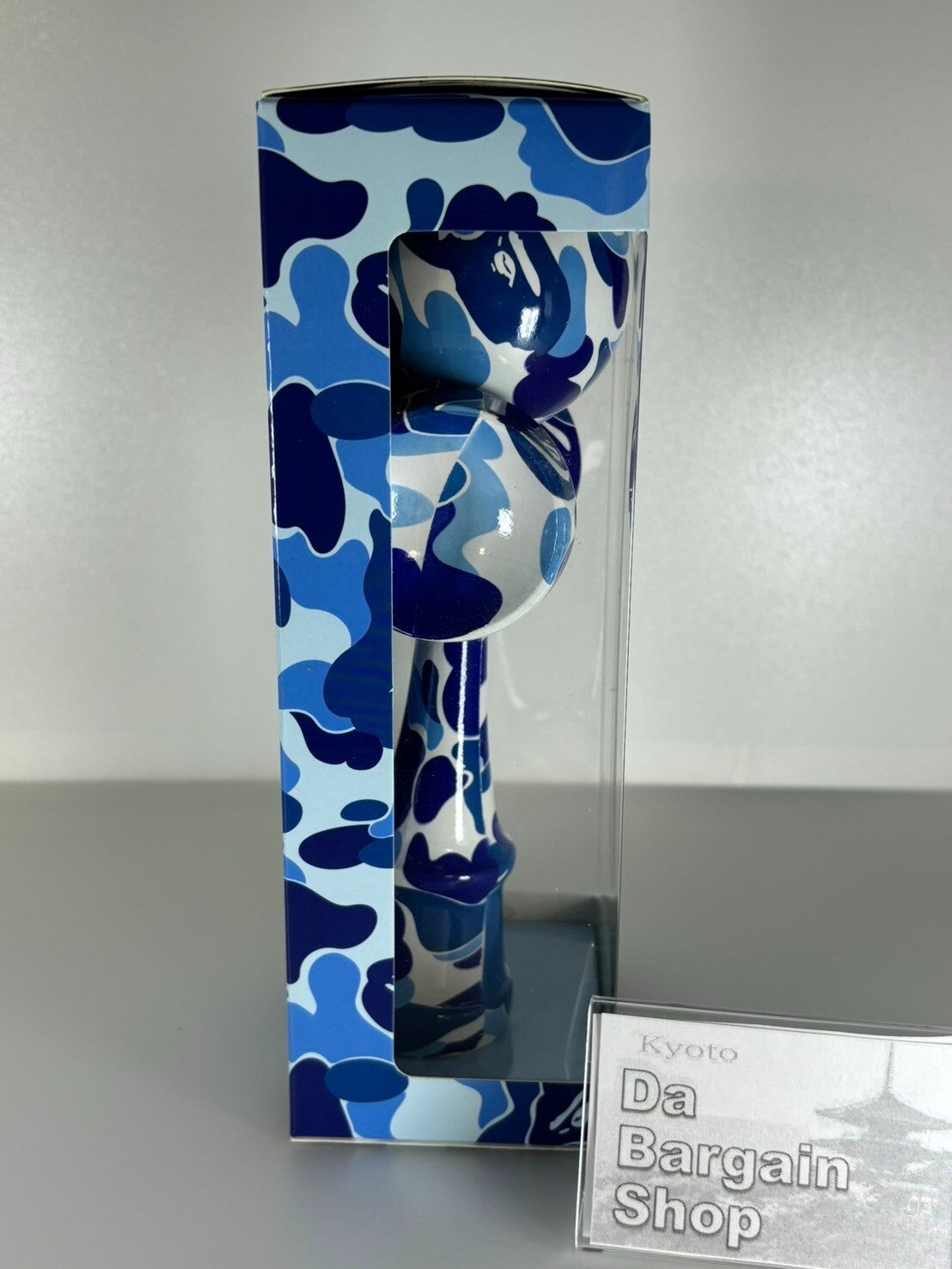 A BATHING APE Japanese Kendama ABC CAMO Pattern Blue JPN Skill Toy Cypress Wood