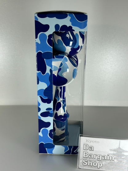 A BATHING APE Japanese Kendama ABC CAMO Pattern Blue JPN Skill Toy Cypress Wood