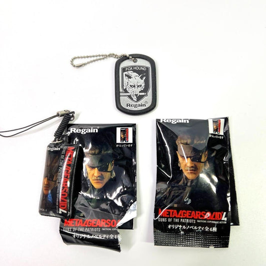【Set of 3】 Metal Gear Solid FOX HOUND Dog Tag Keychain Snake Regain