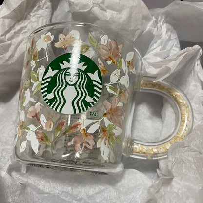 Bargain SAKURA2024 Shell Handle Heat Resistant Glass Mug 355ml Starbucks Coffee