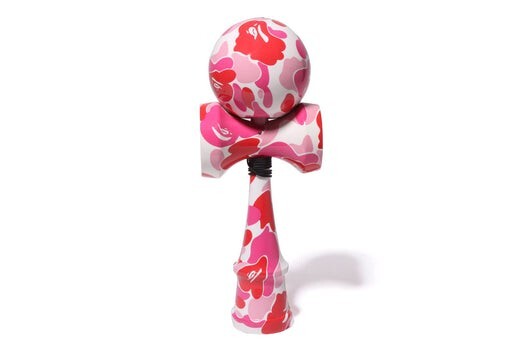 A BATHING APE Japanese Kendama  ABC CAMO Pattern Pink JPN Skill Toy Cypress Wood