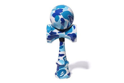 A BATHING APE Japanese Kendama ABC CAMO Pattern Blue JPN Skill Toy Cypress Wood