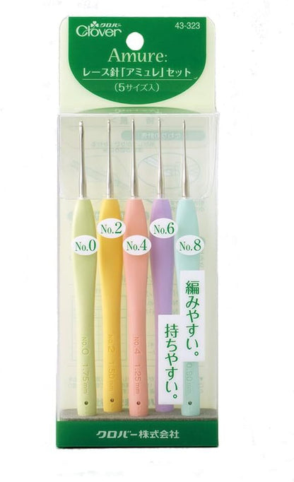 Bargain Price Set of 5 or 8 Amure Clover Crochet hooks set 43-321 43-323