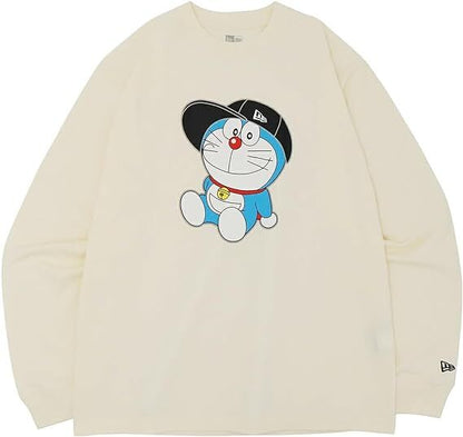 NEW ERA Doraemon Cotton Long Sleeve T-Shirt Cap Off White Regular Fit JAPAN New