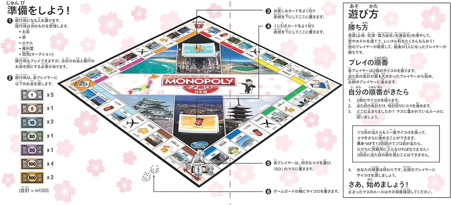 Hazbros Monopoly Japanese Edition Japanese Land Original Design board game Coma