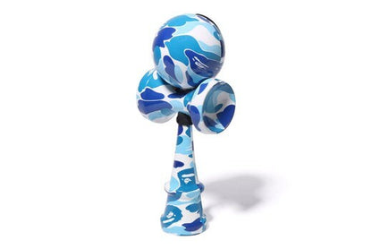 A BATHING APE Japanese Kendama ABC CAMO Pattern Blue JPN Skill Toy Cypress Wood